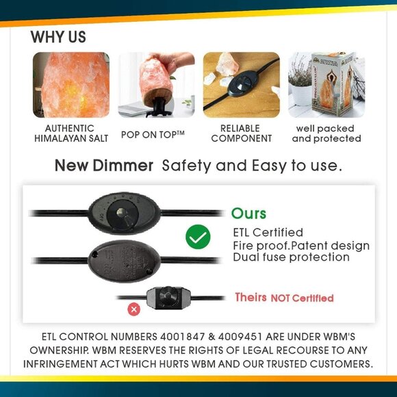 Natural Salt Lamp Himalayan Glow Safe and Easy to Use 5" x 5" x 9" New - Picture 2 of 3